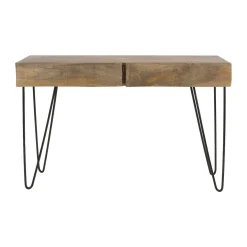 Haltafel mangohout met golvend front - Giani Ocean