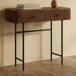 Haltafel ribbel hout 80 cm - Bodio Mirah