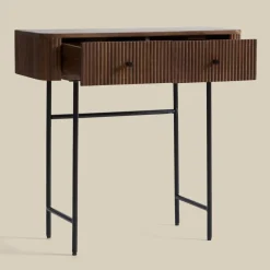 Haltafel ribbel hout 80 cm - Bodio Mirah