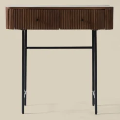 Haltafel ribbel hout 80 cm - Bodio Mirah
