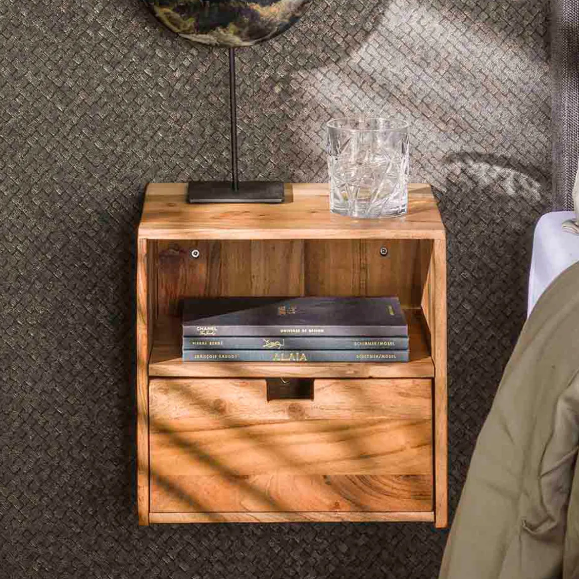 Hangende nachtkastjes hout (set van 2) - Giani Flat set van 2