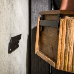 Hangend nachtkastje rond hout - Giani Wave Rond