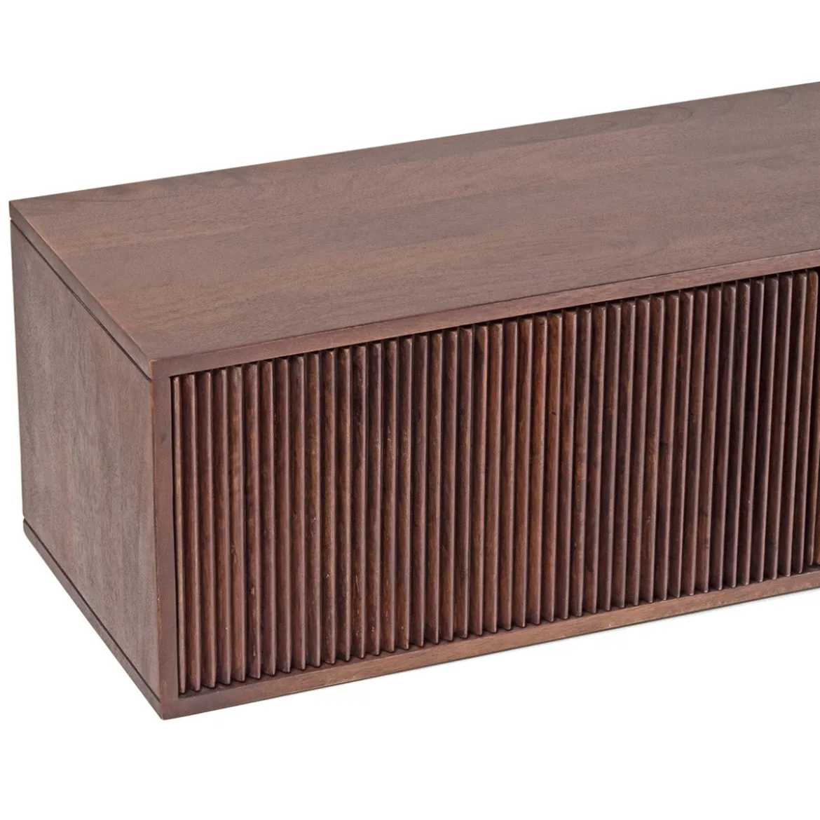 Hangend tv-meubel ribbel hout - Bodio Indigo