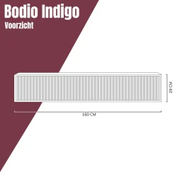Hangend tv-meubel ribbel hout - Bodio Indigo