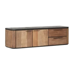 Hangend tv-meubel teak en mortex - DTP Home Soho