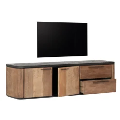 Hangend tv-meubel teak en mortex - DTP Home Soho