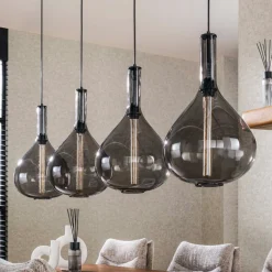 Hanglamp glas druppels - Santa Drop Smoke Glass