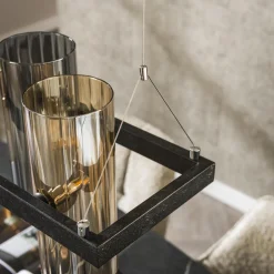 Hanglamp 10 glazen kapjes - Santa Cylinder Mixed Glass