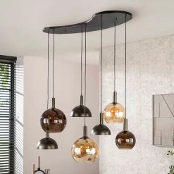 Hanglamp 4+3-lichts bruin - Santa Cluster