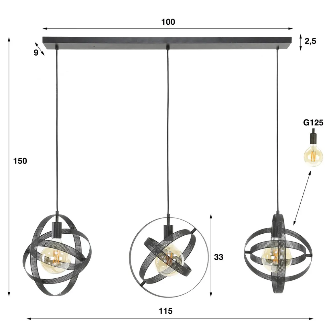 Hanglamp metaal gaas - Santa Cosmos Mesh