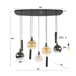 Hanglamp met bolvormige glazen - Santa Sfera