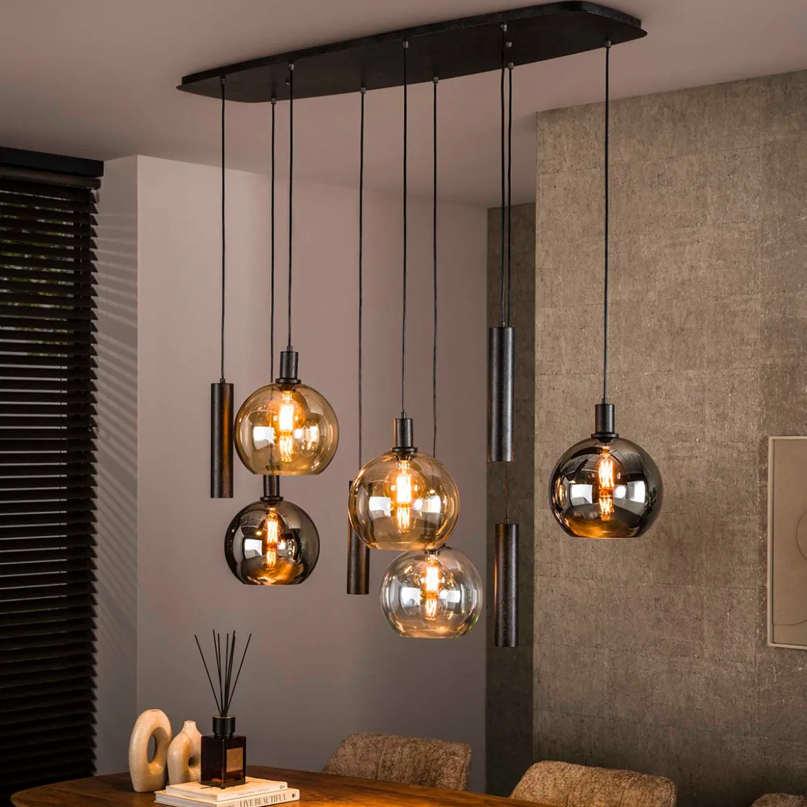 Hanglamp met bolvormige glazen - Santa Sfera
