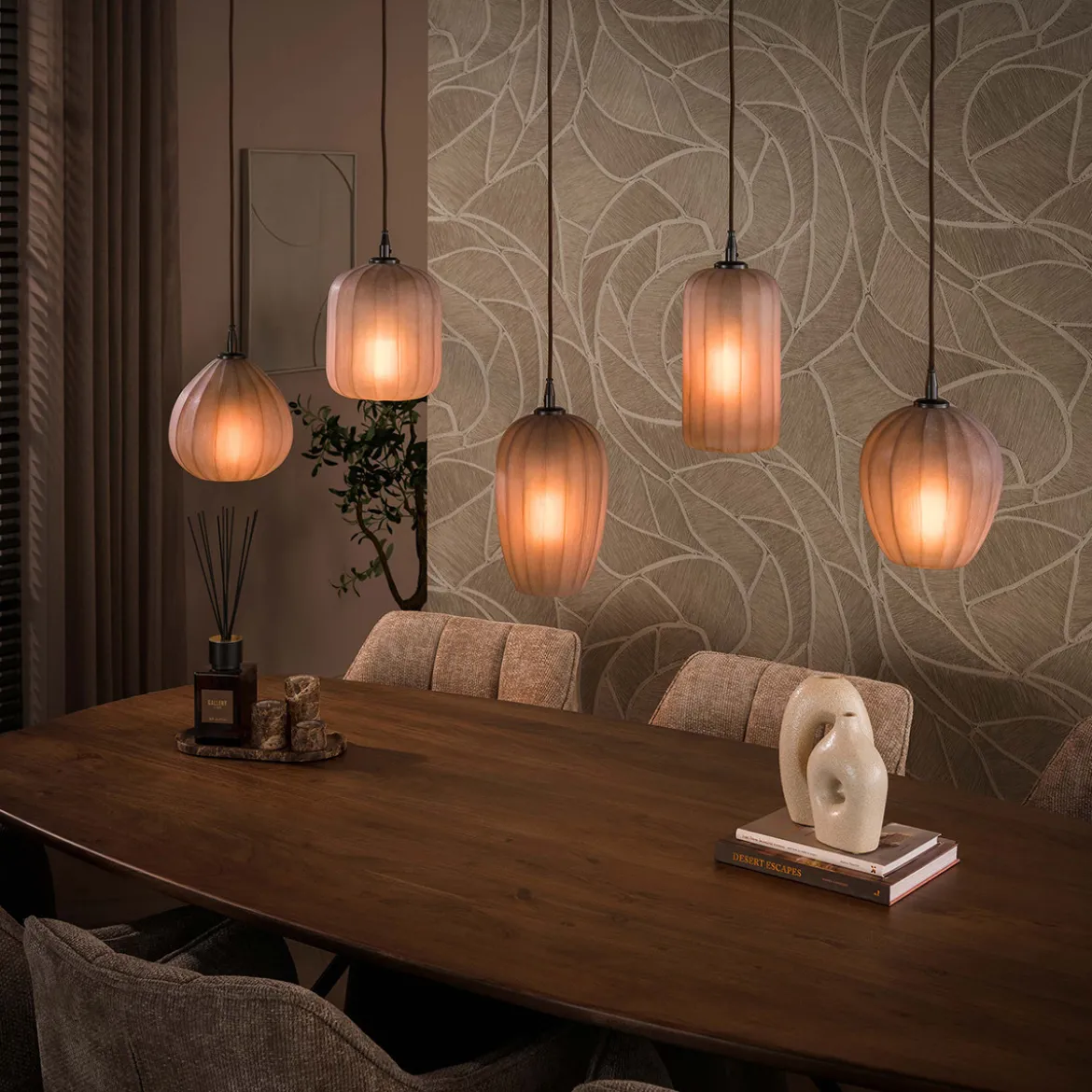 Hanglamp met bruin frosted glas - Santa Altura