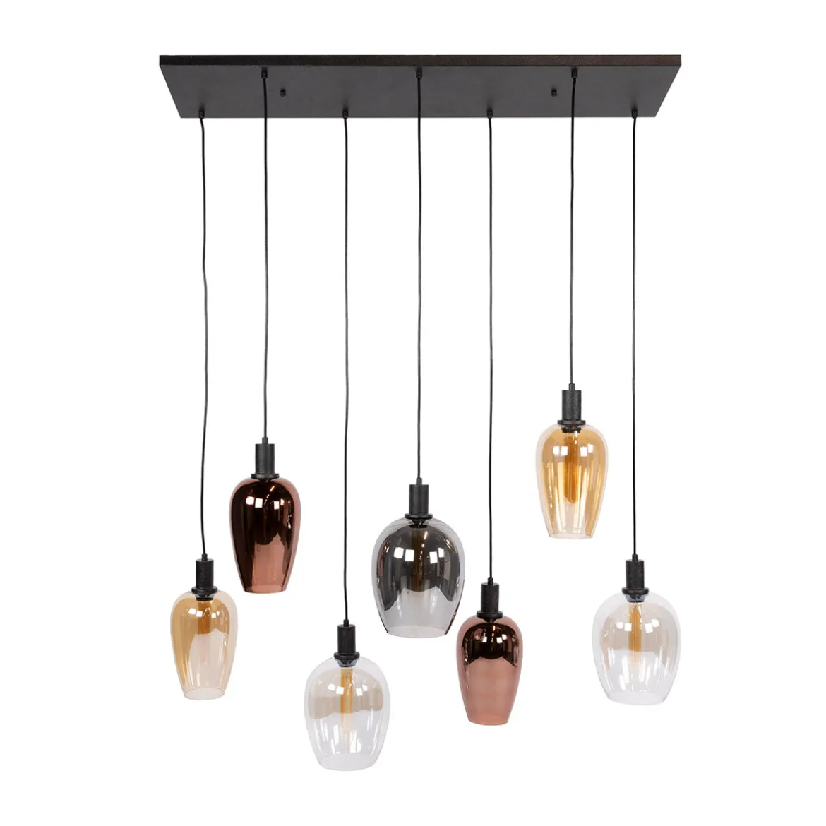 Hanglamp met gekleurde glazen kappen - Santa Amfora