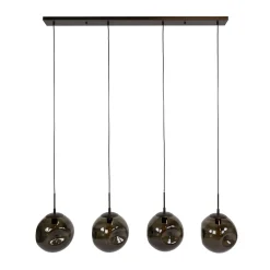 Hanglamp met 4 glazen bollen bruin - Santa Stellar