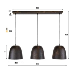 Hanglamp met metalen kappen - Santa Nova