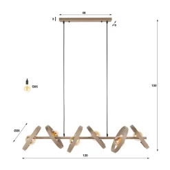Hanglamp met metalen ringen - Santa Hover