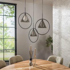 Hanglamp modern design grijs glas - Santa Taps Ring