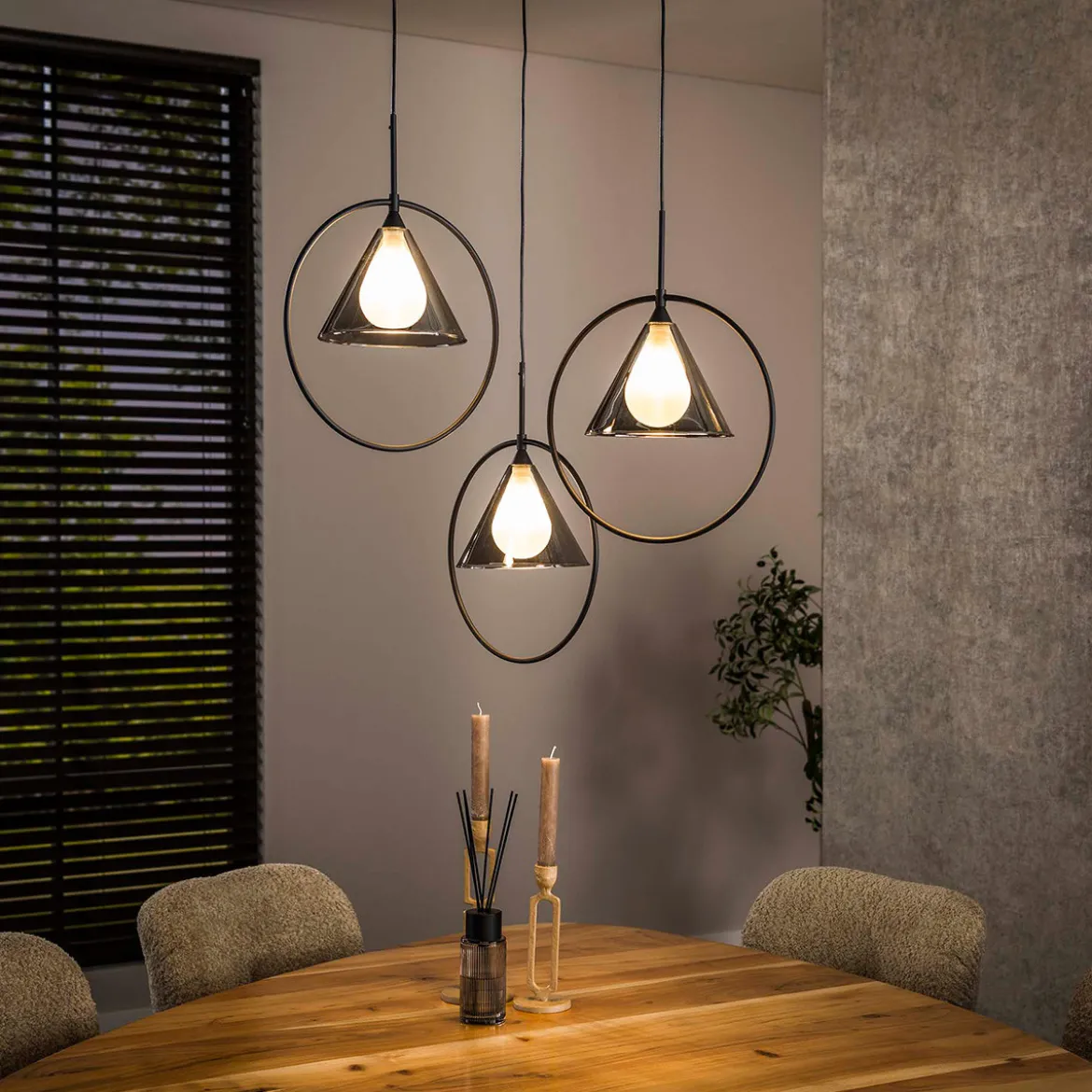 Hanglamp modern design grijs glas - Santa Taps Ring