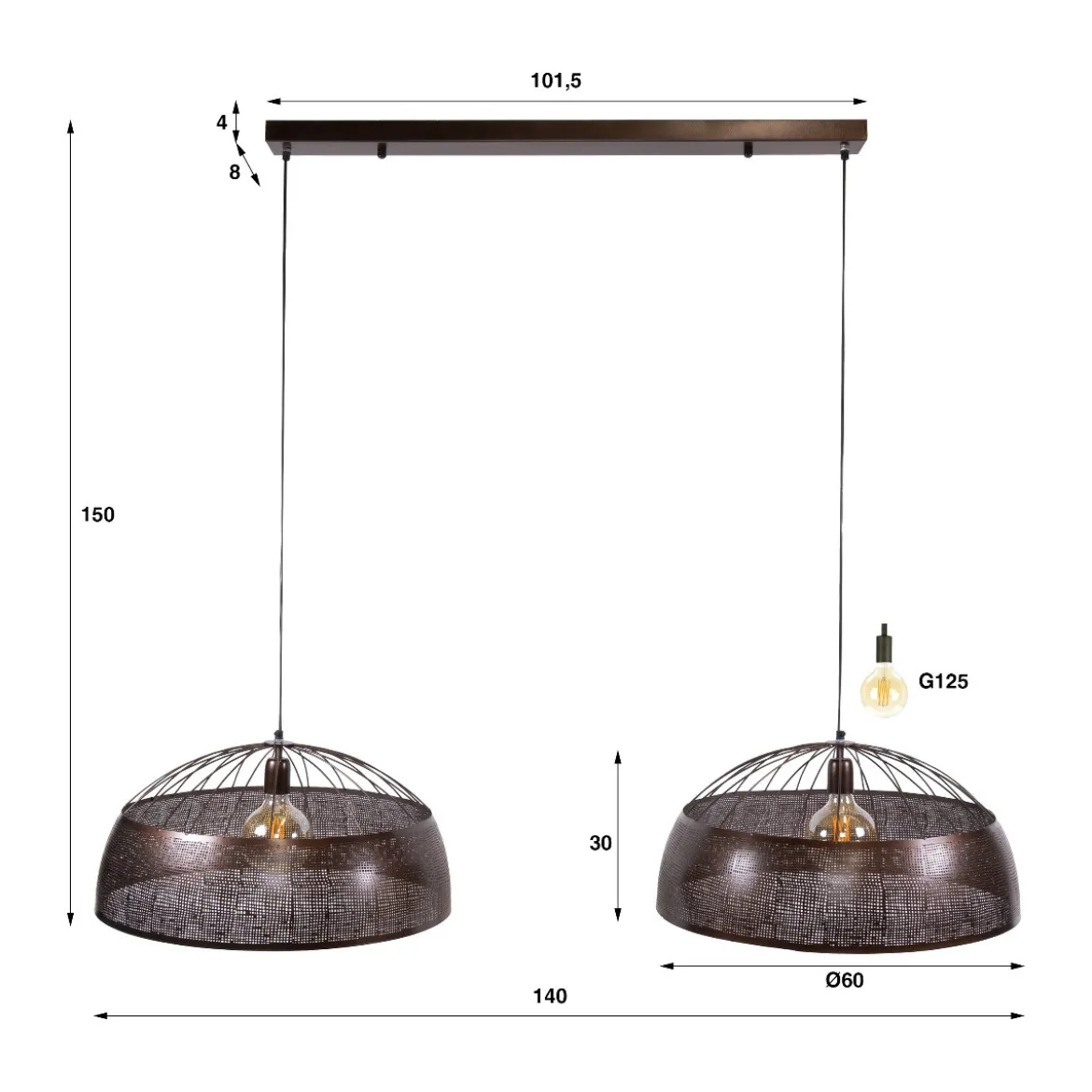 Hanglamp open met patroon - Santa Screen