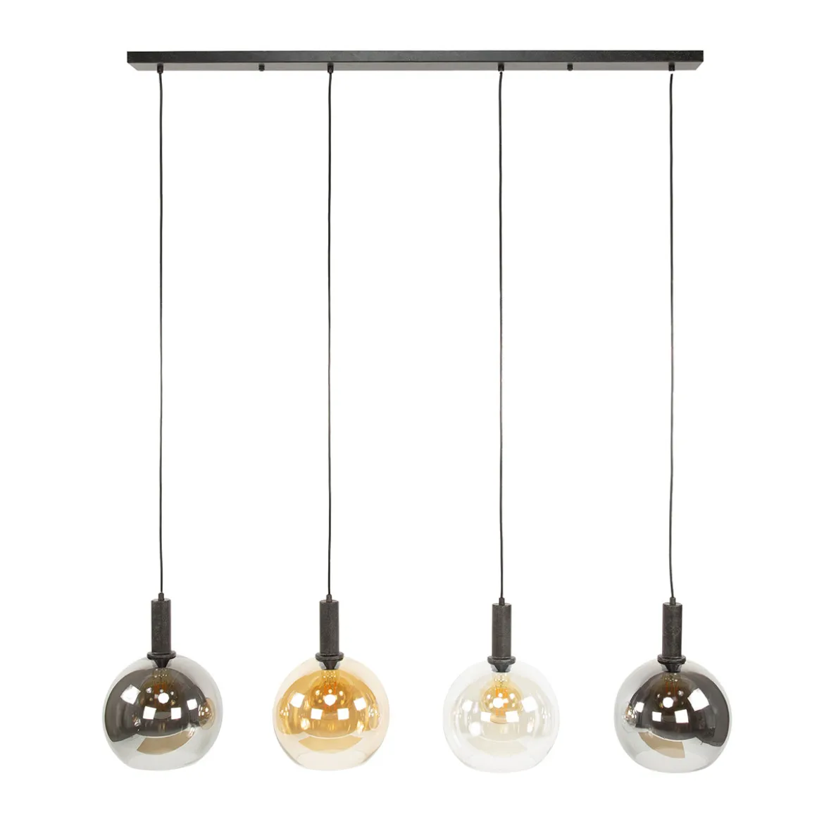 Hanglamp tricolore 4-lichts zwart - Santa Sfera