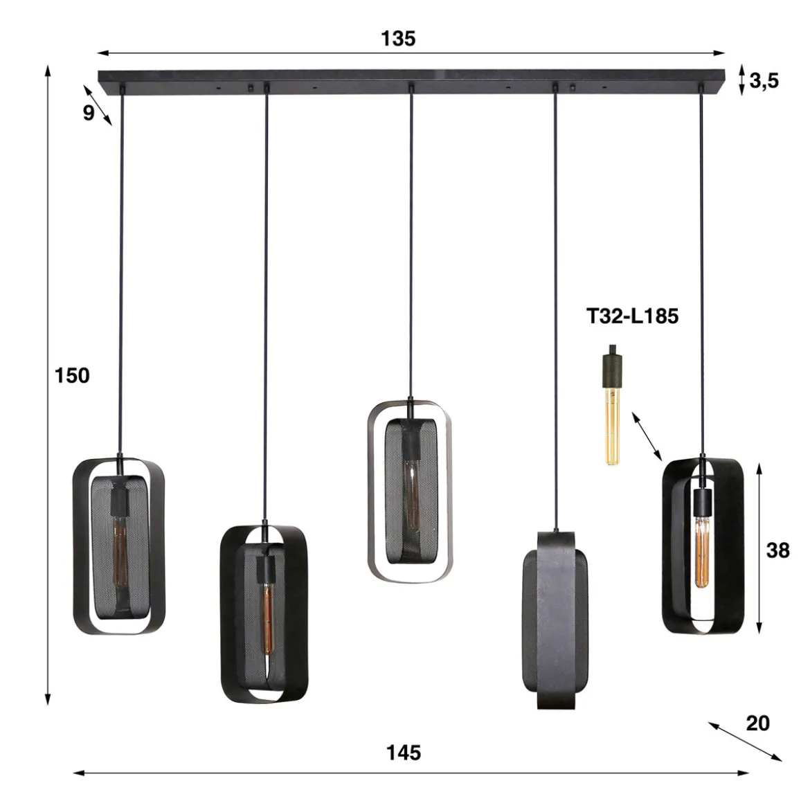 Hanglamp van metaal - Santa Mesh Rotate