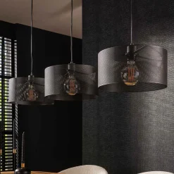 Hanglamp zwart gaas - Santa Mesh Round