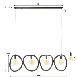 Hanglamp zwart - Santa Pebble