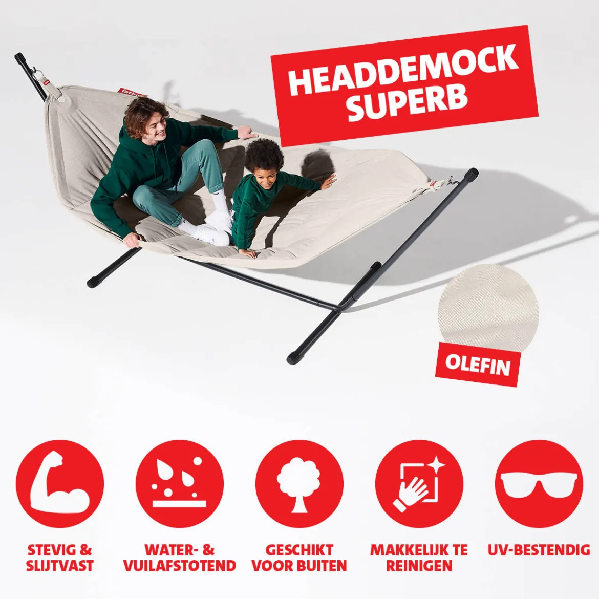 Hangmat olefin stof met standaard - Fatboy Headdemock Superb + Rack