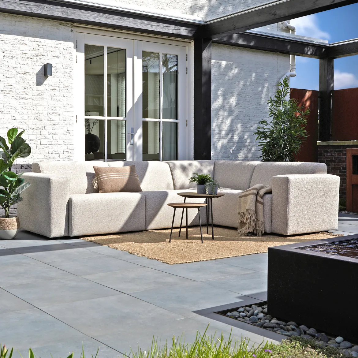 Hoekbank voor buiten all-weather stof - Bodio Fendi