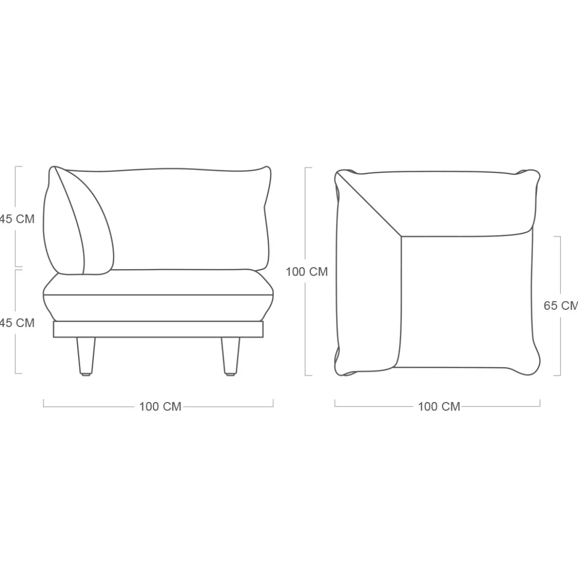 Hoekelement voor loungeset - Fatboy Paletti Corner Seat