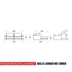 Hoek slaapbank met strepen - Innovation Living Akello Lounger Arm