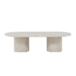 Hoge beige ovale salontafel - Lavis Narvik