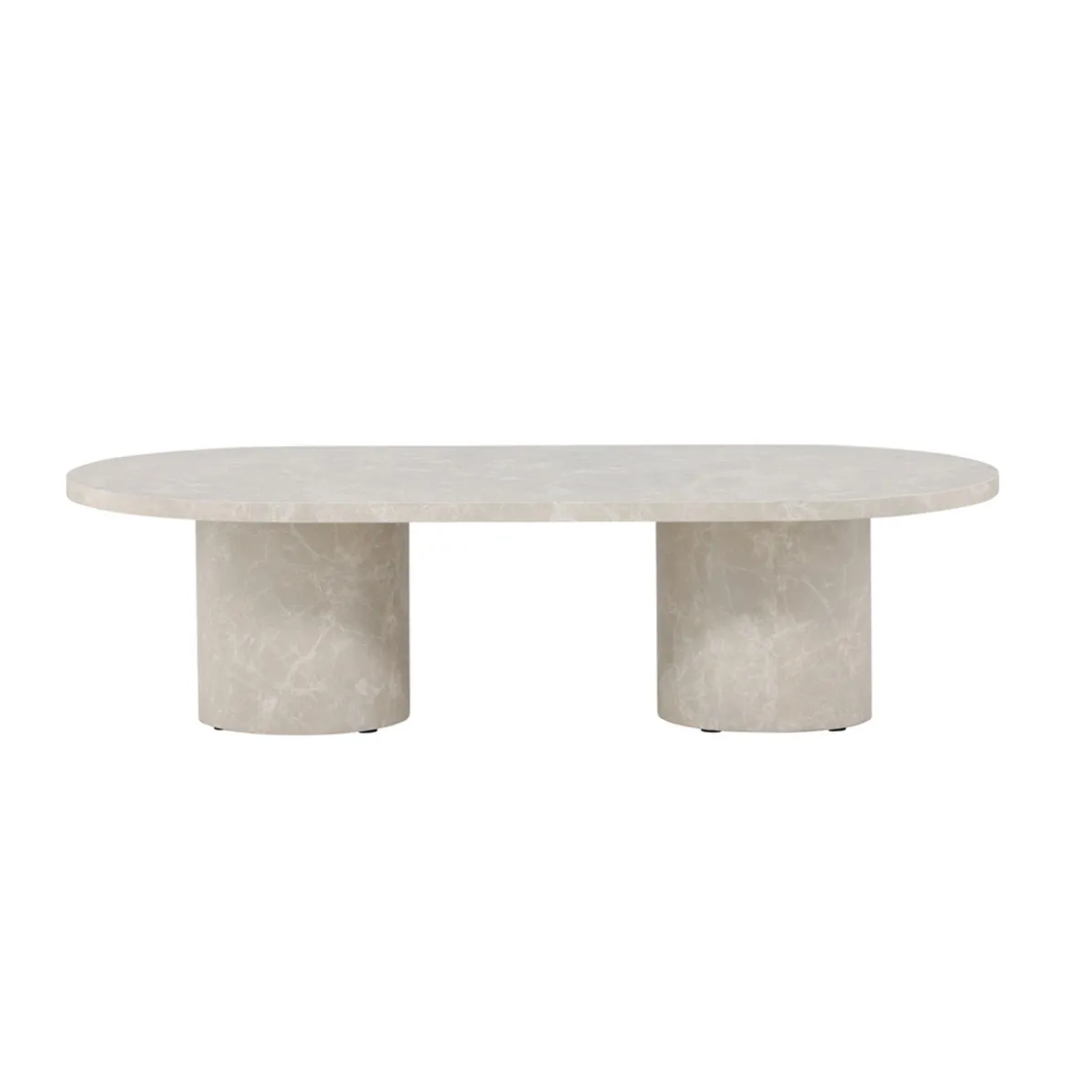 Hoge beige ovale salontafel - Lavis Narvik