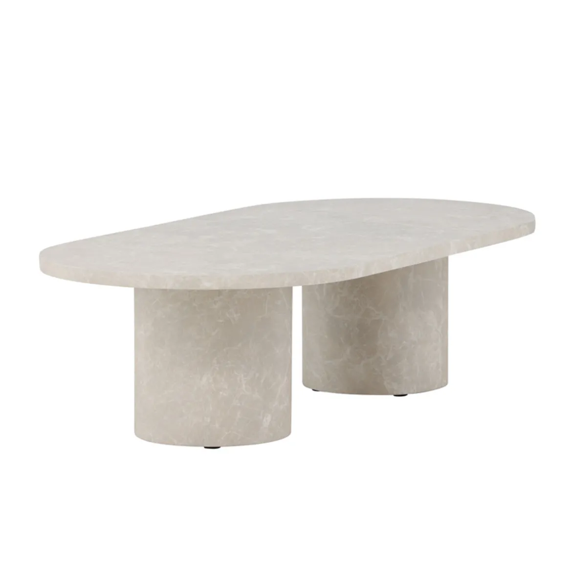 Hoge beige ovale salontafel - Lavis Narvik