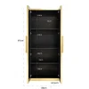 Hoge kast messing met ribbels - Richmond Interiors Ironville
