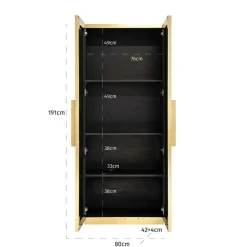 Hoge kast messing met ribbels - Richmond Interiors Ironville