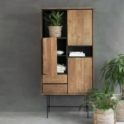 Hoge teak kast met vakken - DTP Home Metropole