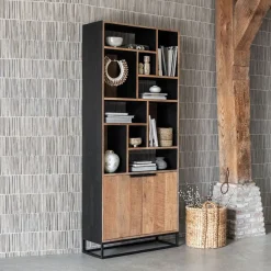 Hoge vakkenkast teakhout - DTP Home Cosmo
