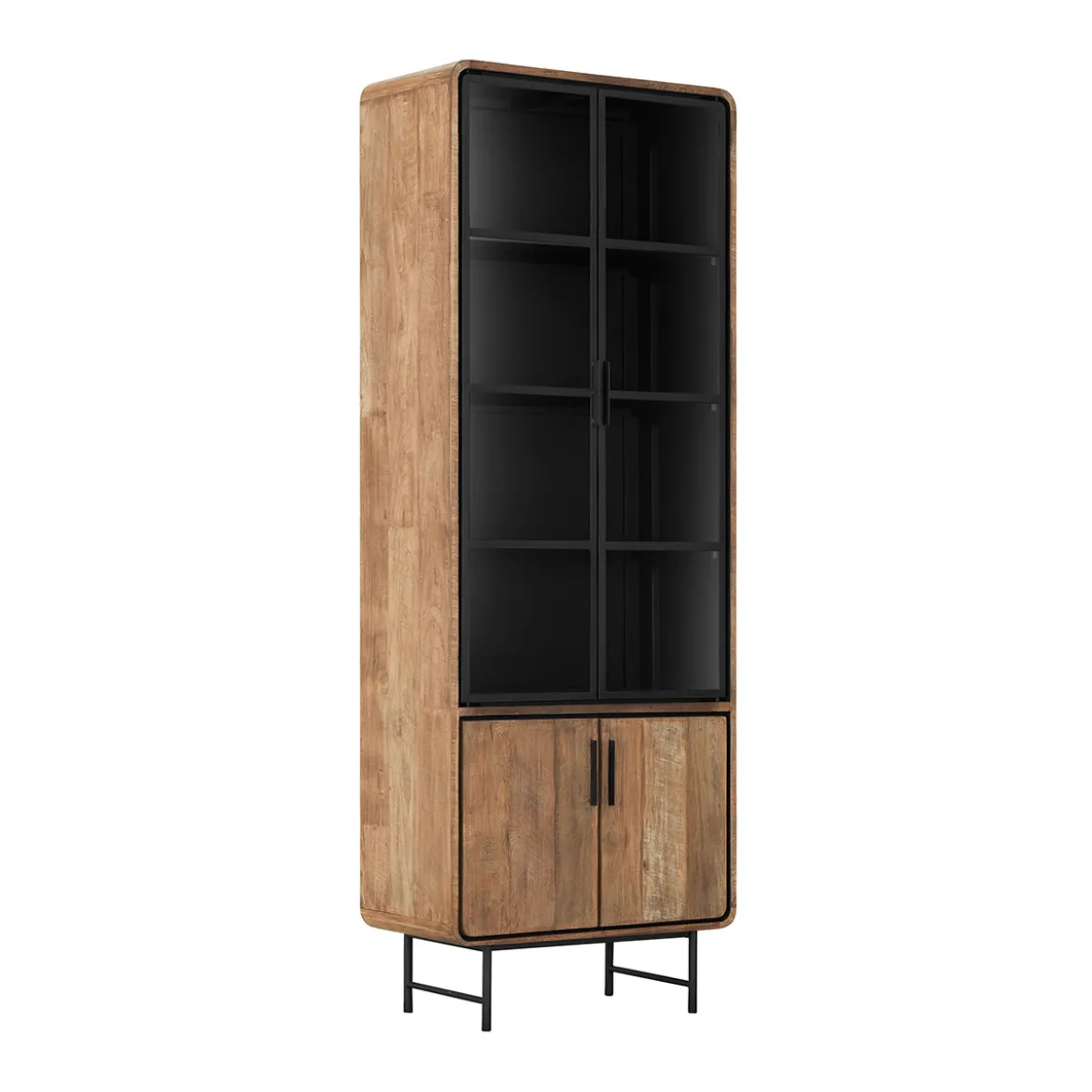 Hoge vitrine kast teak hout - DTP Home Evo