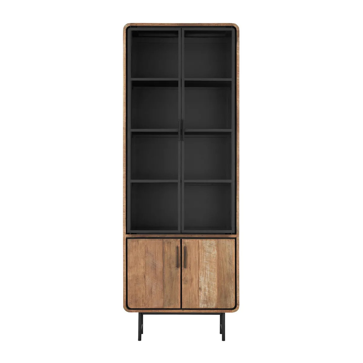 Hoge vitrine kast teak hout - DTP Home Evo