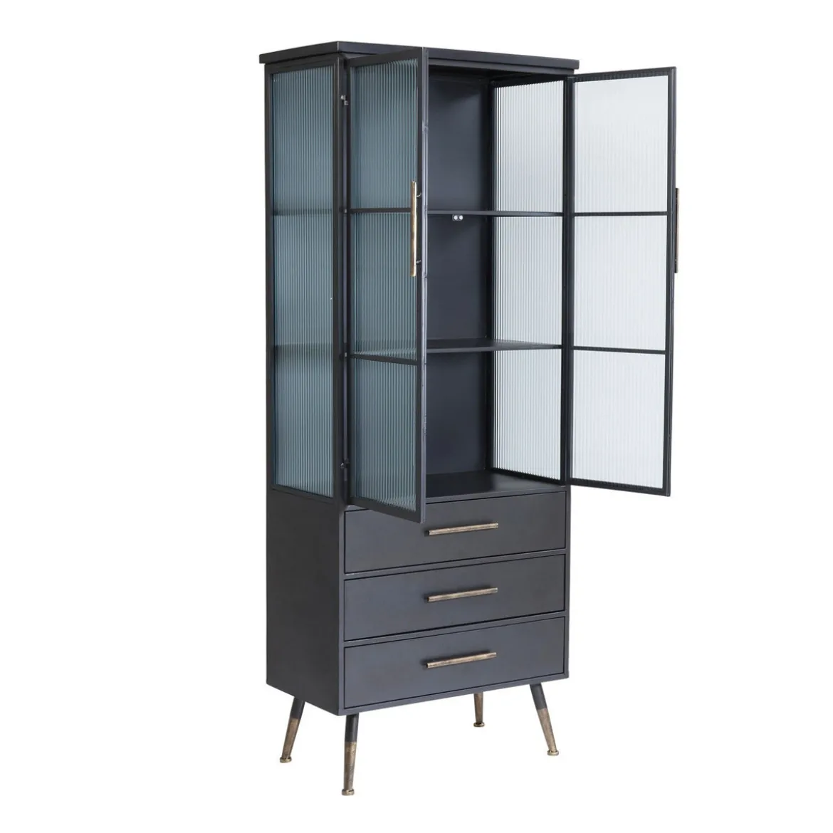 Hoge wandkast met ribbelglas - Kare Design Gomera