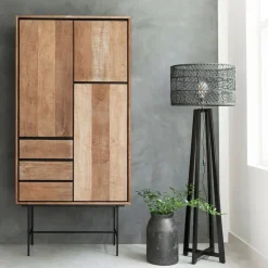 Hoge wandkast teakhout - DTP Home Metropole