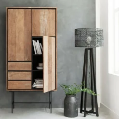 Hoge wandkast teakhout - DTP Home Metropole