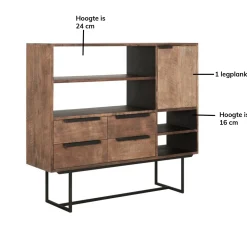 Hoog dressoir teak hout - DTP Home Odeon