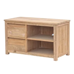 Hoog tv-meubel teak - 2 lades - 100cm - Tower Living Corona