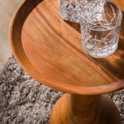 Houten bijzettafel met bolvoet - Giani Bola