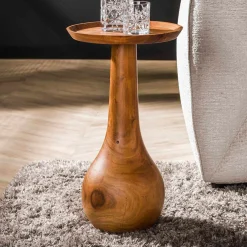 Houten bijzettafel met bolvoet - Giani Bola