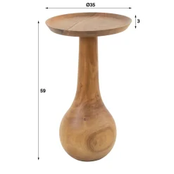 Houten bijzettafel met bolvoet - Giani Bola