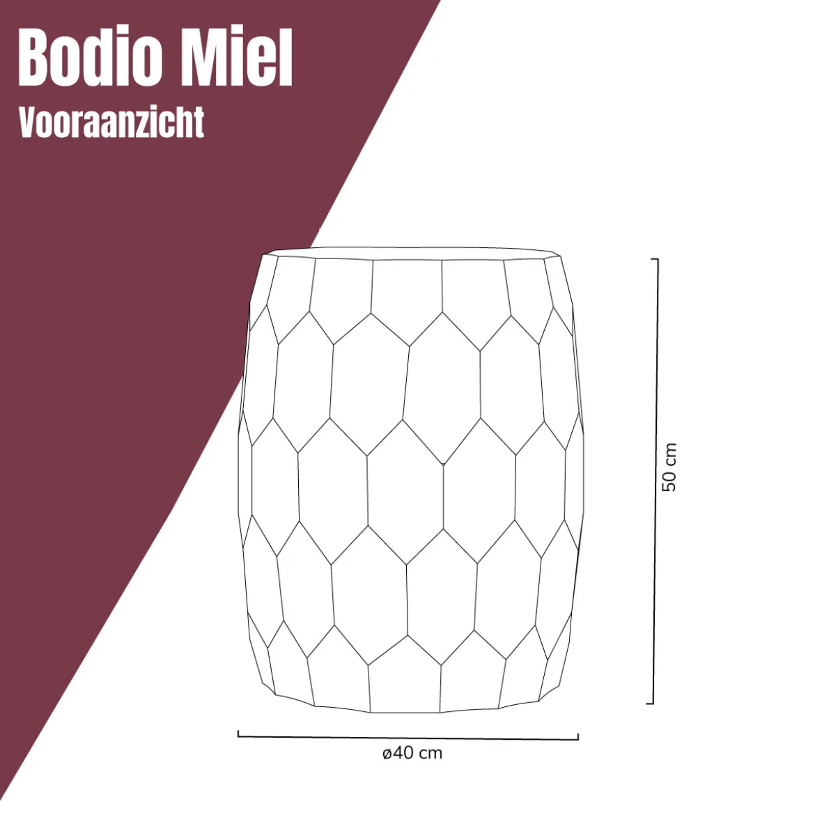 Houten bijzettafel met patroon - Bodio Miel
